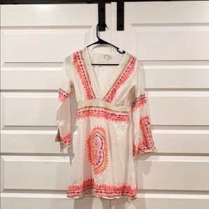White embroidered swimsuit coverup